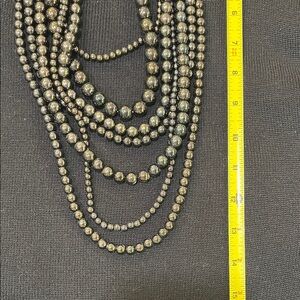 Chic Multi-Strand Silver Beaded Necklace